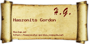 Haszonits Gordon névjegykártya
